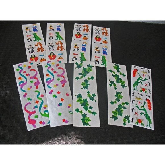 Mrs Grossman LOT--33 Strips  Apples, Trick or Treat, Confetti STICKERS- - Picture 4 of 7